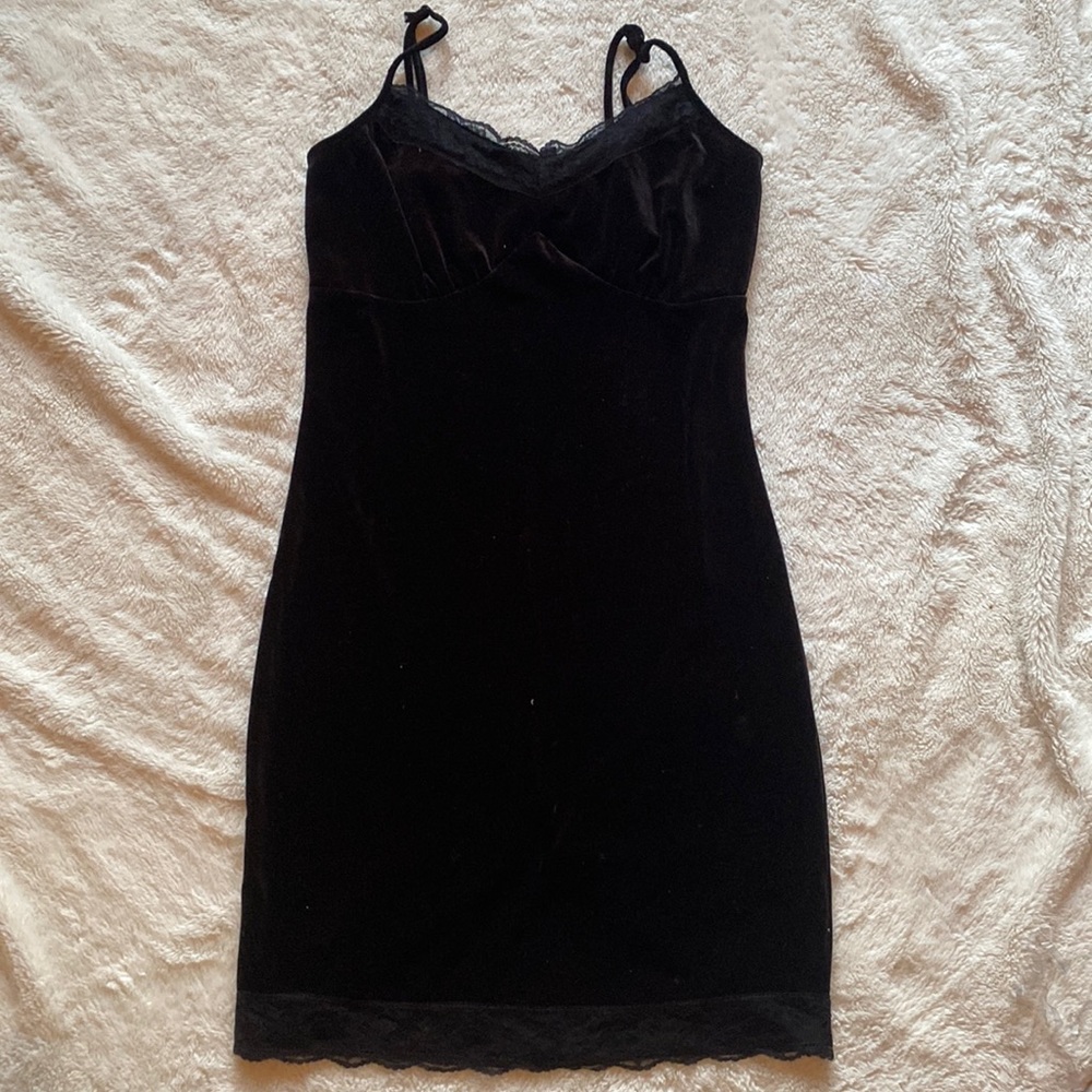 Black Velvet Slip Dress